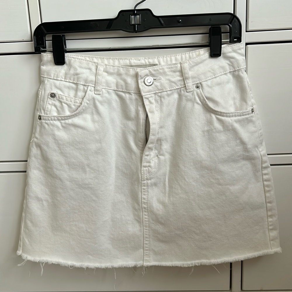 White Jean Skirt